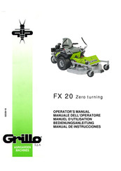 Grillo FX 20 Zero turning Manuel D'utilisation