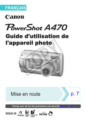 Canon PowerShot A470 Guide D'utilisation