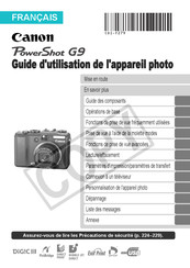 Canon PowerShot G9 Guide D'utilisation
