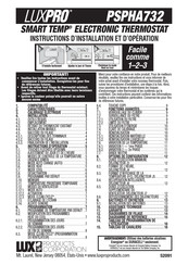 LuxPro PSPHA732 Instructions D'installation Et D'opération