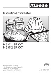 Miele H 387-2 BP KAT Instructions D'utilisation