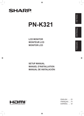 Sharp PN-K321 Manuel D'installation