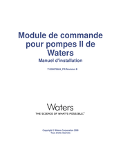 Waters pompes II Manuel D'installation