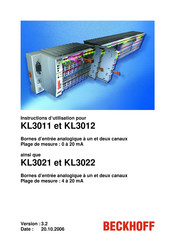 Beckhoff KL3012 Instructions D'utilisation