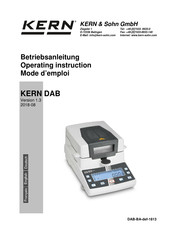 KERN and SOHN DAB 100-3 Mode D'emploi