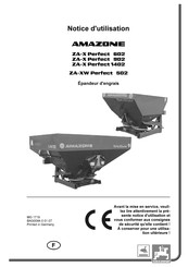 Amazone ZA-X Perfect 902 Notice D'utilisation