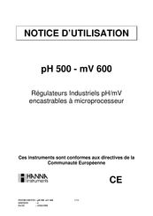 Hanna Instruments pH 500122 Notice D'utilisation