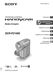 Sony Handycam DCR-PC1000 Mode D'emploi