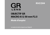 Ricoh MACRO A12 50 mm F2.5 Mode D'emploi