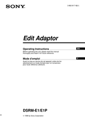 Sony DSRM-E1P Mode D'emploi