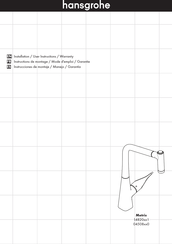 Hansgrohe Metris 14820 1 Série Instructions De Montage / Mode D'emploi / Garantie