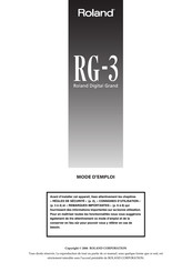 Roland RG-3 Mode D'emploi