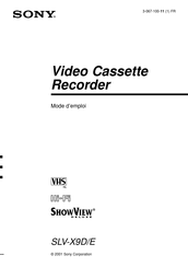 Sony SLV-X9E Mode D'emploi