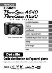 Canon PowerShot A630 Guide D'utilisation