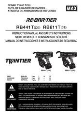 Max REBAR-TIER TWINTIER RB611T CE Mode D'emploi Et Consignes De Sécurité