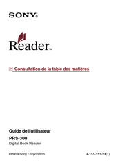 Sony Reader PRS-300 Guide De L'utilisateur