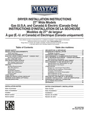 Maytag Commercial MGDP575GW Instructions D'installation