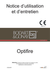 Bodart & Gonay Optifire OPTI700 Notice D'utilisation Et D'entretien