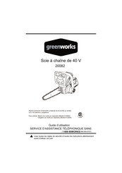 GreenWorks 20082 Guide D'utilisation