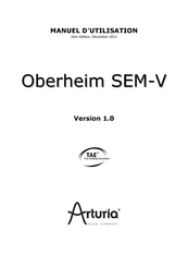 Arturia Oberheim SEM-V Manuel D'utilisation