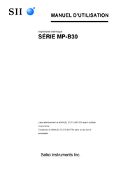 Seiko Instruments MP-B30-W Série Manuel D'utilisation