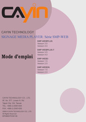 Cayin SMP-WEBPLUS-T Version 4.0 Mode D'emploi