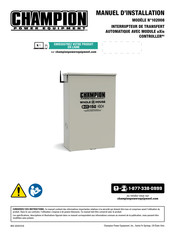 Champion Power Equipment 102008 Manuel D'installation