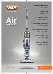 Vax Air Cordless U86-AL-B-E Mode D'emploi