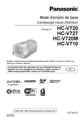 Panasonic HC-V727 Mode D'emploi De Base