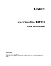 Canon LBP-810 Guide De L'utilisateur