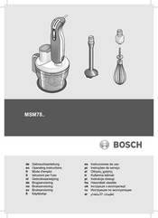 Bosch MSM78 Série Mode D'emploi