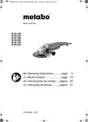 Metabo W 22-180 Mode D'emploi