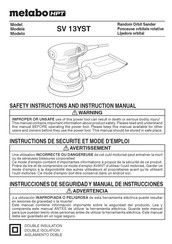 Metabo SV 13YST Instructions De Sécurité Et Mode D'emploi