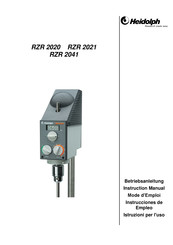 Heidolph RZR 2020 Mode D'emploi