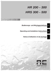 Austria Email HR 200 Notice D'utilisation Et De Montage