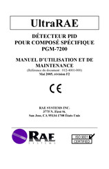 RAE Systems UltraRAE PGM-7200 Manuel D'utilisation Et De Maintenance