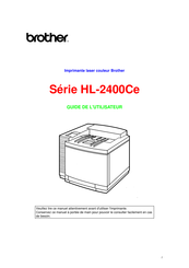 Brother HL-2400Ce Série Guide De L'utilisateur