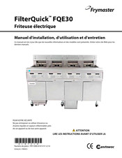 Frymaster FilterQuick FQE30 Manuel D'installation, D'utilisation Et D'entretien
