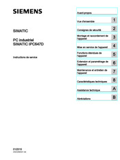 Siemens SIMATIC IPC647D Instructions De Service