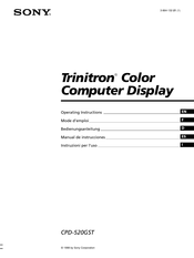 Sony Trinitron CPD-520GST Mode D'emploi