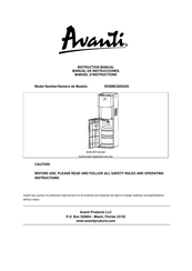 Avanti WDBMC800Q3S Manuel D'instructions