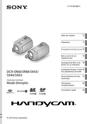 Sony Handycam DCR-SR68 Mode D'emploi