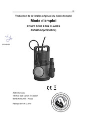 ADEO Services ZSPQ250-D Mode D'emploi