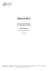 NetworX Gaddx NX-8 69B7 (010919) Manuel D'utilisation