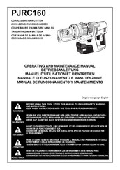 Max PJRC160 Manuel D'utilisation Et D'entretien