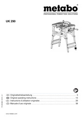 Metabo UK 290 Instructions D'utilisation Originales