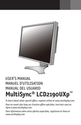 NEC MultiSync LCD2190UXp Manuel D'utilisation