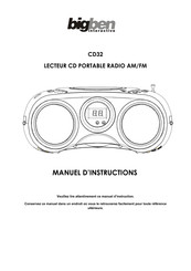 Bigben Interactive CD32 Manuel D'instructions