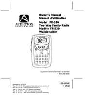 Audiovox FR-530 Manuel D'utilisation