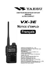 Yaesu VX-3E Notice D'emploi
